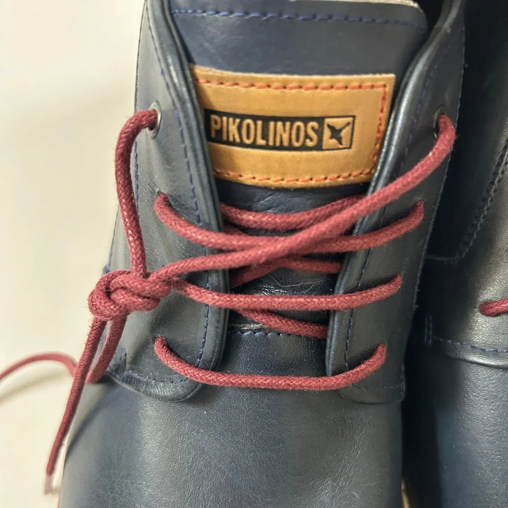 Pikolinos Chukka Boots Berna Mens 45 /11-11.5 Navy Blue Leather Lace Up M8J-8127